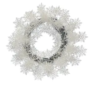23 - 57cm White Glitter Snowflake Wreath