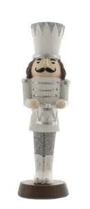 B22 Standing polyresin white/silver nutcracker 23cm
