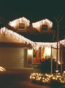 240 Snowing Icicle Lights - White - 4 Way