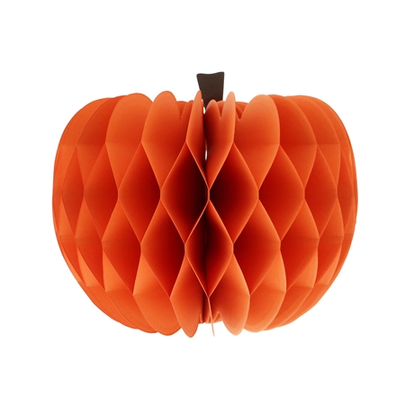 25cm Orange Paper Honeycomb Pumpkin Decoration