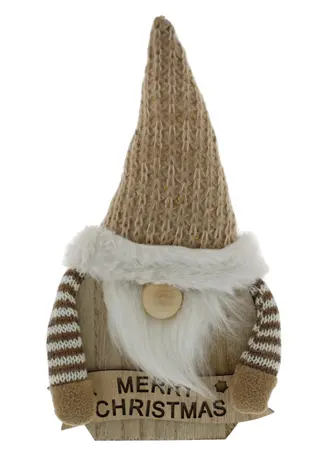 25cm Wooden Gonk Fabric Stripe Arms/Hat