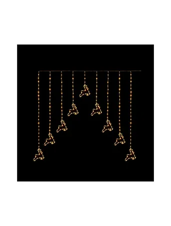 276 LED Warm White Reindeer Curtain Lights – 1.2m