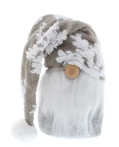 27cm Sitting Grey Gonk with Snowflakes on Hat