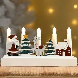 28cm Wooden Santa Christmas Candle Bridge
