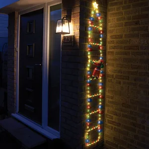 2m Light Up Santa's Ladder Christmas Decoration
