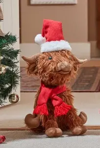 33cm Hairy Hector Christmas Highland Cow Plush