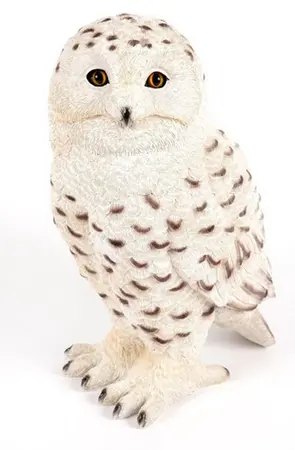 33cm Standing Snowy Owl Decoration