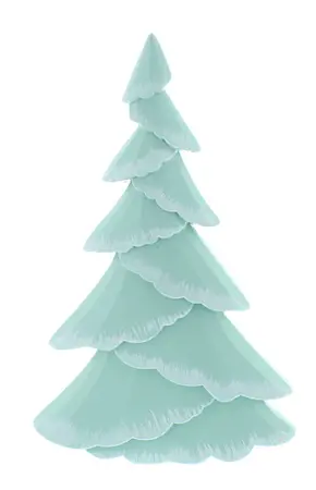 34cm Wooden Sage Green Tree