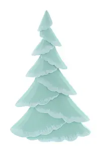 34cm Wooden Sage Green Tree