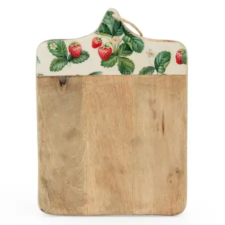 35X27cm Chopping Board Mango Wood Strawberry - image 1