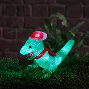 38cm InLit Ice Dino Christmas Decoration