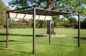3x3m Square Bronze Roma Pergola - image 1