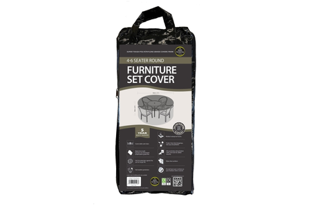 4-6 Seater Round Furniture Set Cover Black - image 2