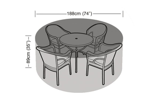 4–6 Seater Round Patio Dining Set Cover – Waterproof Black