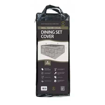 4–6 Seater Square Corner Dining Set Cover – Waterproof Black - image 2