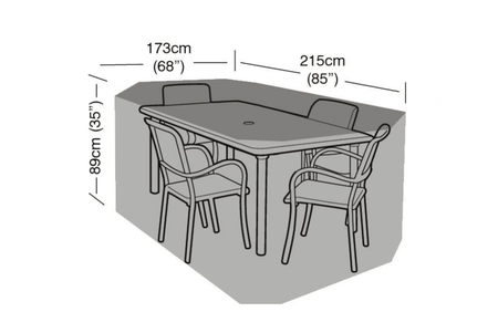 4 Seater Rectangular Furniture Set Cover Black - image 1