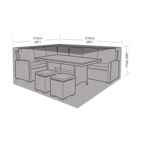 4 Seater Square Corner Dining Set Cover – Waterproof Black (Compact) - image 1
