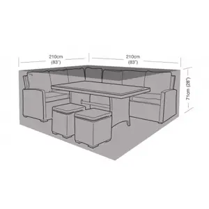 4 Seater Square Corner Dining Set Cover – Waterproof Black (Compact) - image 1