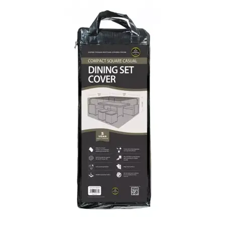 4 Seater Square Corner Dining Set Cover – Waterproof Black (Compact) - image 2