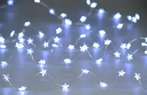 40 LED Cool White Star Fairy Lights – Battery Operated