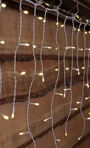 400 Fit & Forget B/O White Multifunction Led Icicle Lights
