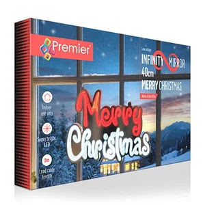 40cm Merry Christmas Red & White Infinity Mirror Sign - image 3