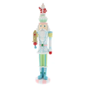 40cm Pastel Resin Nutcracker with Santa on Head