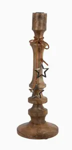 40cm Wooden Star Candle Holder