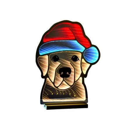 41cm Christmas Dog Infinity Mirror Light - image 1