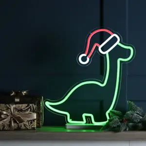 43cm Neon Effect Dinosaur/Hat - Base-Multicolour