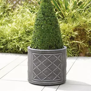 44cm Lead Effect Round Planter - image 2