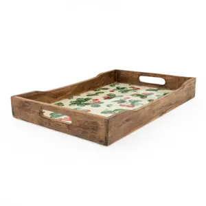 45X30cm Rectangular Tray Mango Wood Strawberry - image 3