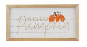 46cm HELLO PUMPKIN with Pumpkin Design Wooden Sign