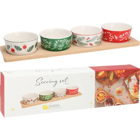 5 Piece Porcelain Christmas Serving Set - image 1