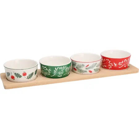 5 Piece Porcelain Christmas Serving Set - image 2