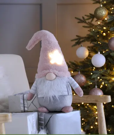 50cm bo lit standing gonk - pink hat