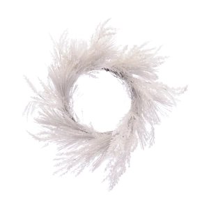50cm Snowy White Bristle and Foliage Wreath
