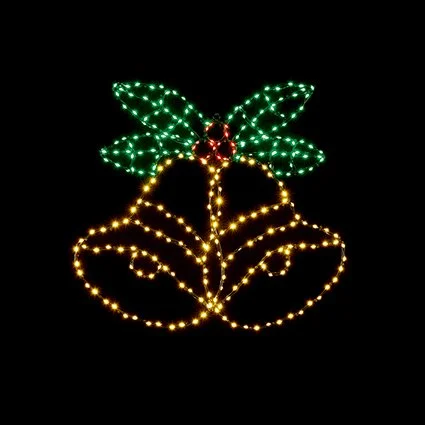 56 x 51cm LED Christmas Bells & Holly Light