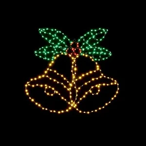 56 x 51cm LED Christmas Bells & Holly Light