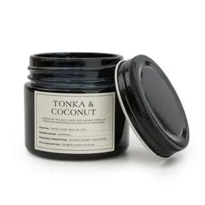 6.7Cm Candle Jar With Metal Lid Black - Tonka & Coconut - image 2