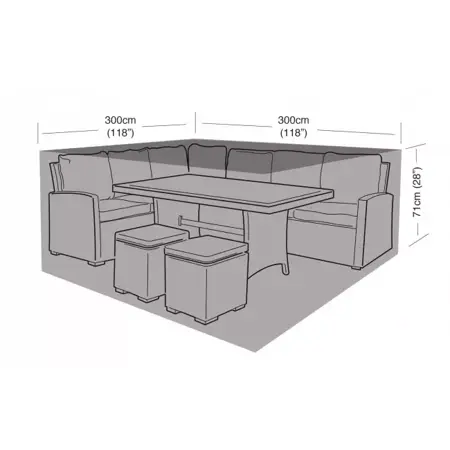 6–8 Seater Square Corner Dining Set Cover – Waterproof Black (Large) - image 1