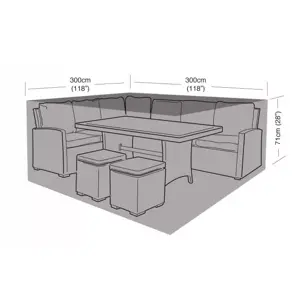 6–8 Seater Square Corner Dining Set Cover – Waterproof Black (Large) - image 1