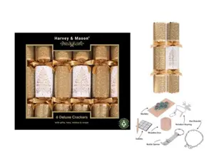 6 Deluxe Gold Tree Crackers