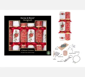 6 Deluxe Poinsettia Crackers