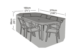 6 Seater Rectangular Patio Dining Set Cover – Waterproof Black