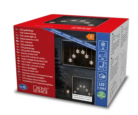 6 Warm White LED Snowflake Curtain Lights - image 2