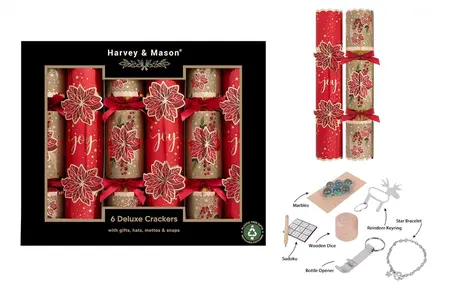 6 x 13.5" DELUXE POINSETTIA CRACKERS