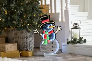 60cm Infinity Standing Snowman with Wooden Base