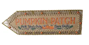 67cm Metal/Wood Arrow Sign with PUMPKIN PATCH