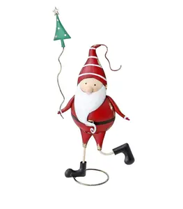 Christmas Metal Santa with Tree - 68cm